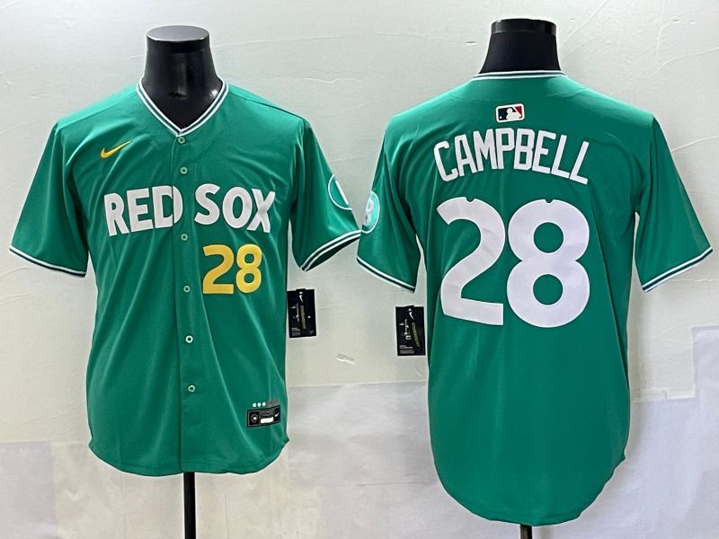 Men 2025 Boston Red Sox #28 Campbell Dark Green Joint Name Nike MLB Jersey style 5->boston red sox->MLB Jersey